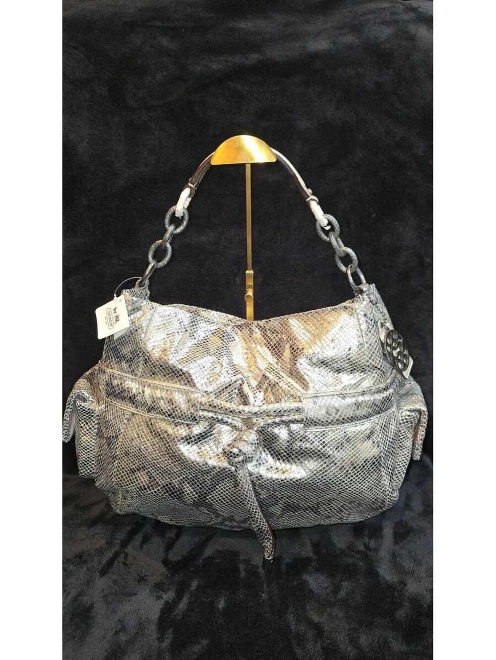 27. NWT RARE Coach 2009 Kristin Python Metallic Leather Hobo